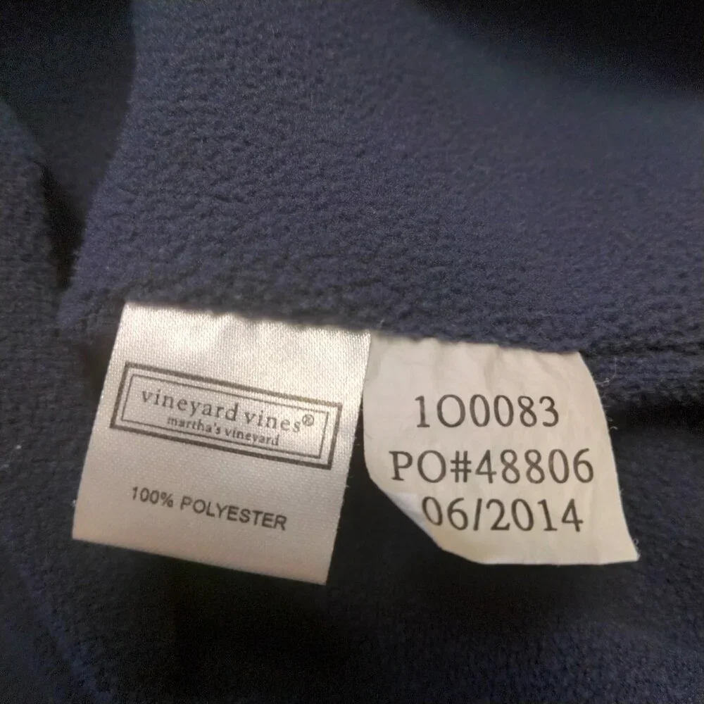 Vineyard Vines Men's Small Navy Blue Ripstop Reflective Strips Full Zip Vest